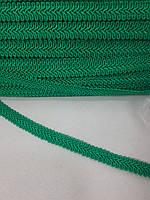 Тасьма косичка шубна зелена смарагд, ширина 1.2 см (1уп-50 метрів)