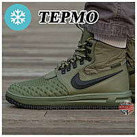 Мужские зимние кроссовки Nike Lunar Force 1 Duckboot '17 Haki хаки кожаные кроссовки найк лунар форс дакбут LF