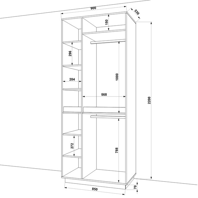 ⭐ Современный распашной шкаф 90 см в маленькую прихожую коридор