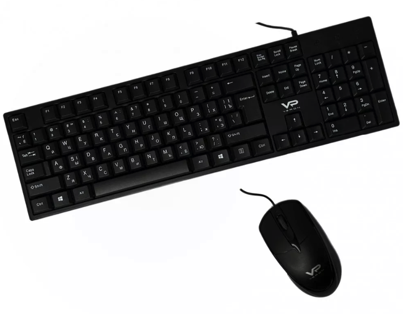 Комплект клавіатури та миші Veron X30 UA+EN Black
