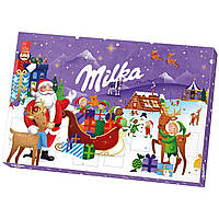 Адвент Календар Мілка з шоколадними фігурками Milka Advent Calendar "Санта з санями" 200г