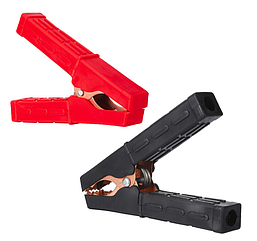 Набір акумуляторних затискачів "крокодили" Merlion чорний + червоний 200 А 104 мм (щільний гумовий, рифлений