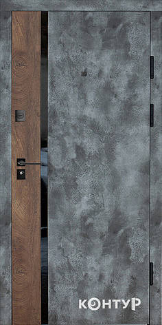 Вхідні двері Magda 632/605 Тип 3.2 квартира Сланець темний/Супермат білий, фото 1