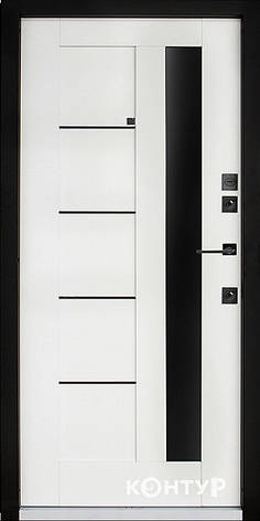 Вхідні двері Magda 632/605 Тип 3.2 квартира Сланець темний/Супермат білий, фото 2