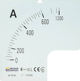 Шкала 600/5А до амперметра А-72-6