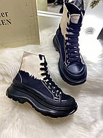 Ботинки Alexander McQueen Tread Slick, ботинки Александр Макквин на резиновой подошве, 40 размер