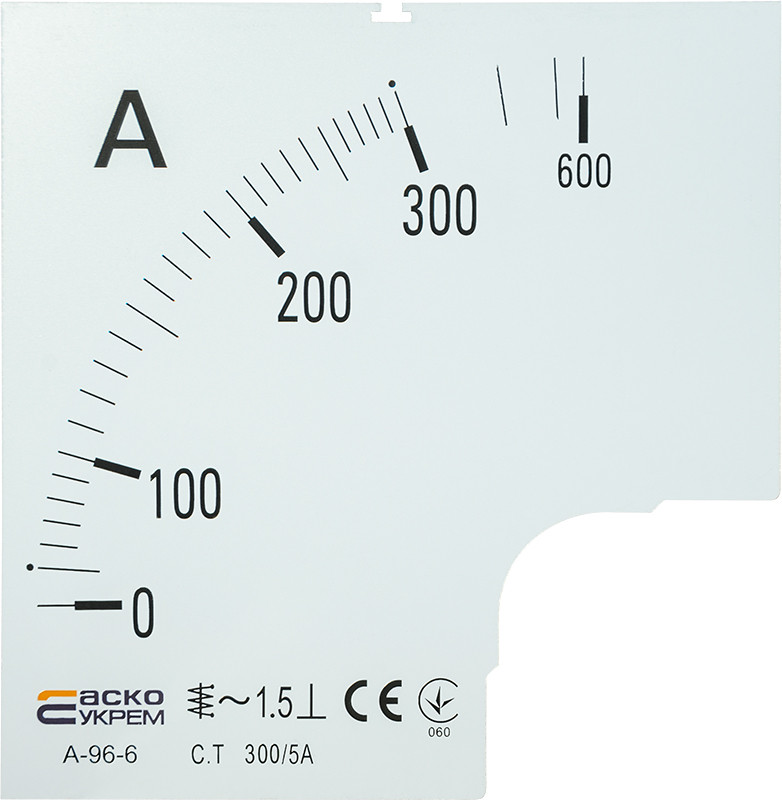 Шкала 300/5А до амперметра А-96-6, фото 1