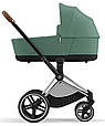 Cybex Priam 4.0 коляска 3 в 1 Leaf Green шасі Chrome Brown автокрісло Cloud T i-Size, фото 3