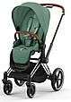 Cybex Priam 4.0 коляска 3 в 1 Leaf Green шасі Chrome Brown автокрісло Cloud T i-Size, фото 4