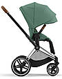 Cybex Priam 4.0 коляска 3 в 1 Leaf Green шасі Chrome Brown автокрісло Cloud T i-Size, фото 6