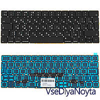 Клавиатура для ноутбука APPLE (MacBook Pro Retina: A1706, A1707 (2016-2017)) rus, black, BIG Enter, подсветка