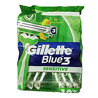 Набір одноразових станків для гоління Gillette Blue 3 Sensitive упаковка 12 шт.