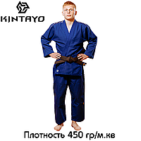 Кимоно для дзюдо унисекс хлопок синее Kintayo Yuko Blue плотность 450 гр/м.кв. ростовка 160-200 см