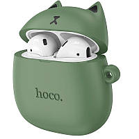 Детские беспроводные наушники Bluetooth HOCO Cat EW45 в кейсе Оlive S