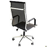 Крісло офісне Slim Net хром сітка чорного кольору, фото 4