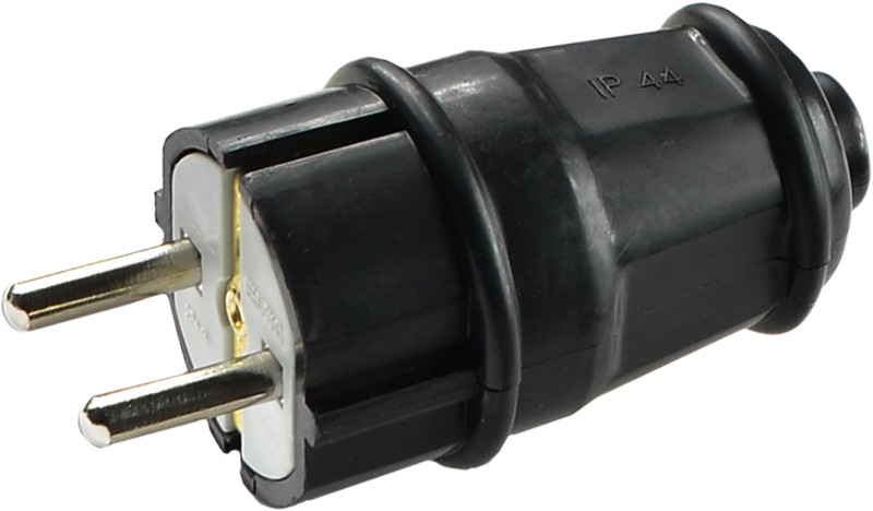 Вилка каучукова стандартна 2Р+PE 16А IP44