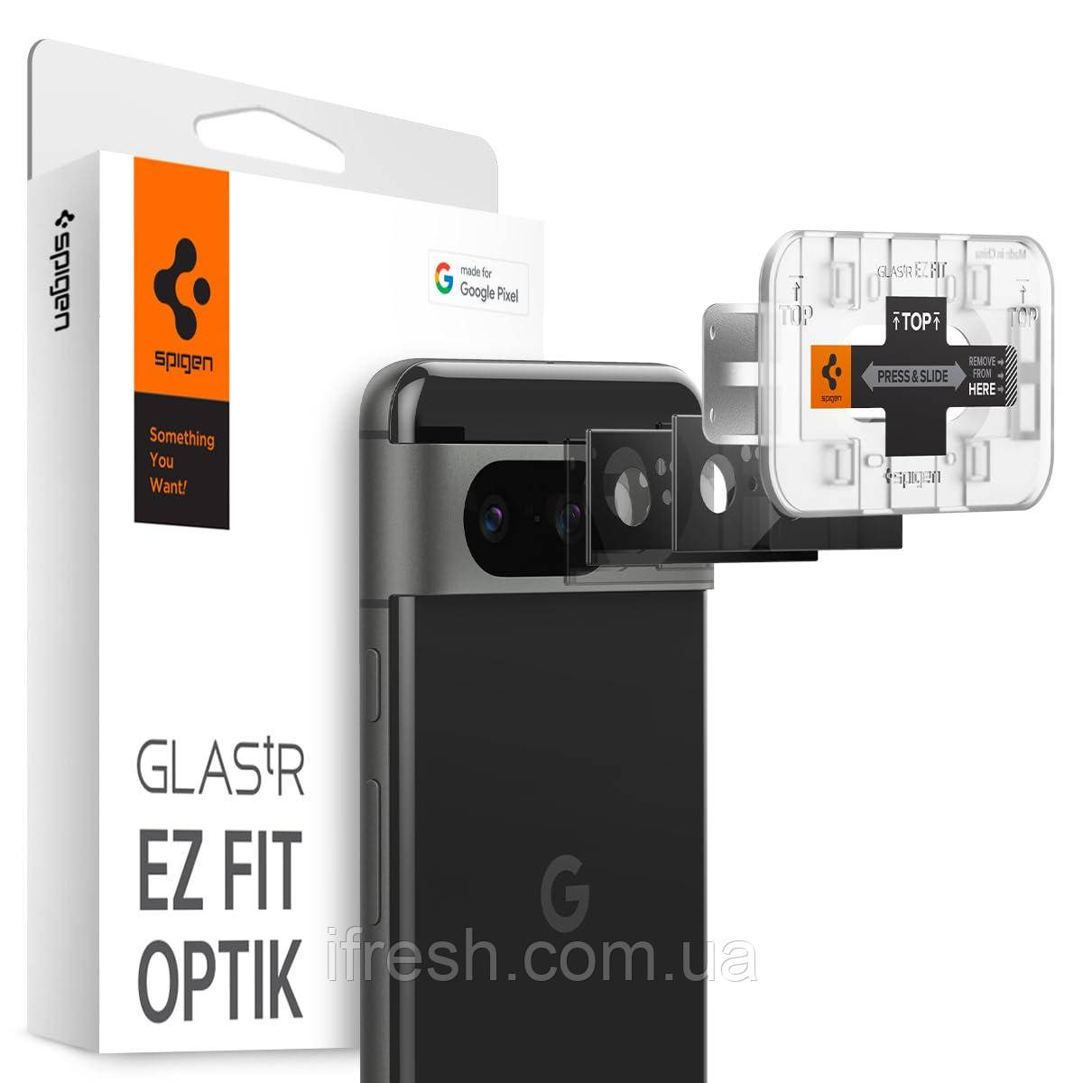 Захисне скло Spigen для камери Pixel 8 - EZ Fit Optik (2шт), Black (AGL06352), фото 1