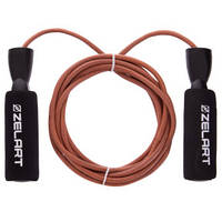 Скакалка шкіряна Zelart 2,75 м коричневий