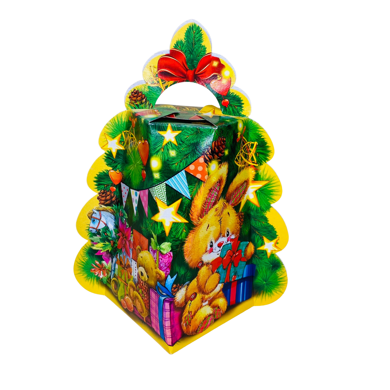 Коробка для солодких Новорічних подарунків - Плюшеві іграшки на 500 грамм, фото 1