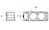 Колодка каучукова 3Р+РЕ з захисними кришками двомісна (2×25А) IP44, фото 4