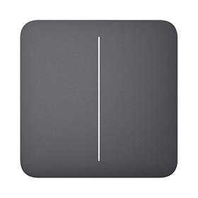 Накладна панель для двоклавішного вимикача Ajax SoloButton (2-gang) [55] для LightSwitch Jeweler  graphite 46016.144.GP