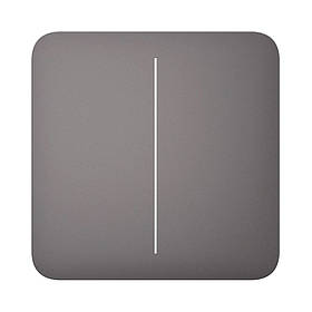 Накладна панель для двоклавішного вимикача Ajax SoloButton (2-gang) [55] для LightSwitch Jeweler grey 46017.143.GR
