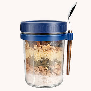 Прозорий контейнер для приправ, цукру, спецій сніданків з ложечкою, з мірними позначеннями 350 мл., фото 2