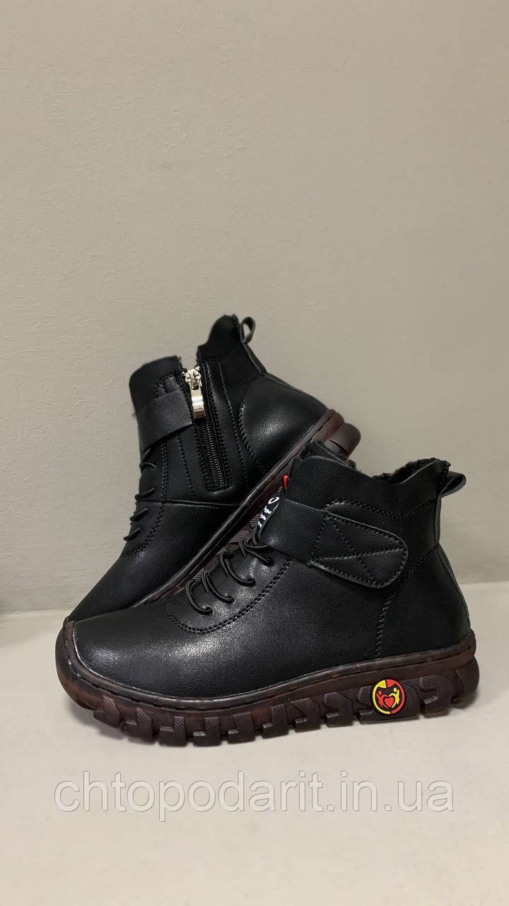 Зимові Лофери, тепле взуття, жіночі черевики, кросівки, розмір 42 чорні Код 00-0125, фото 1