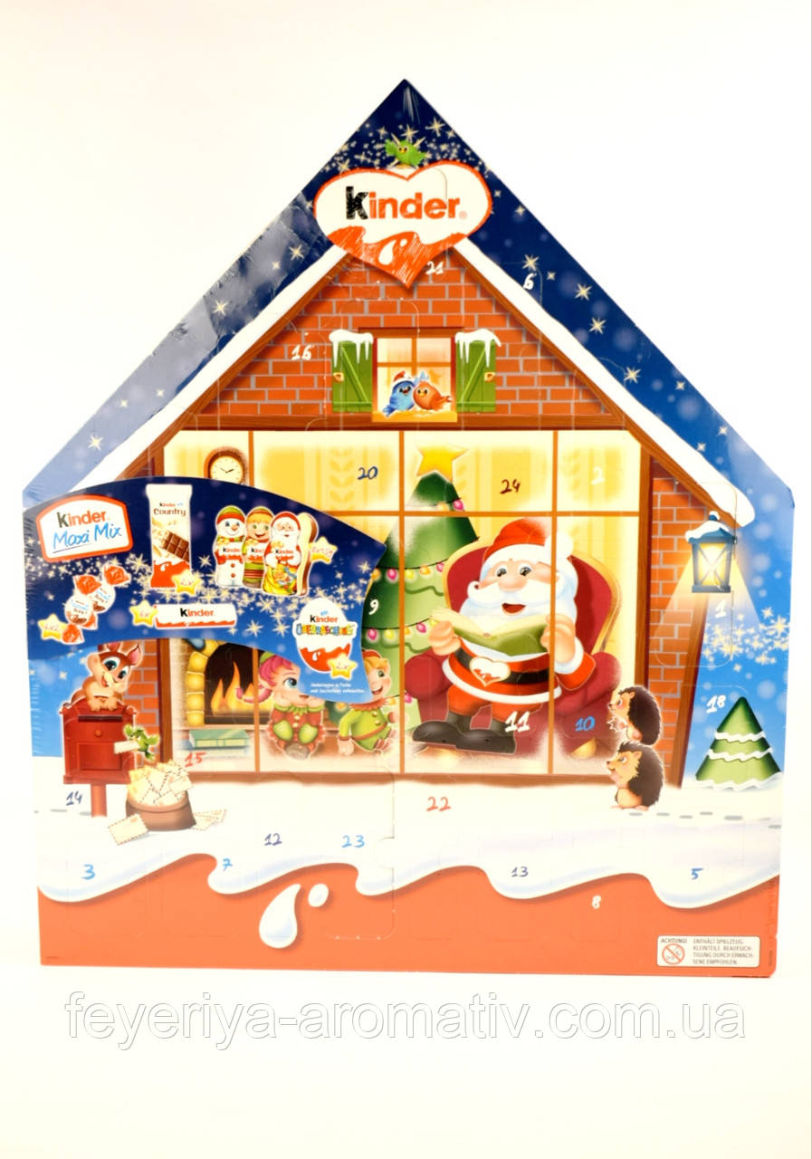Адвентичний календар Новорічний Будиночок на 24 віконечка Kinder Maxi Mix 351 г Німеччина