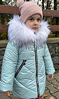 Зимнее пальто-курточка на девочку модель 3 серый 104