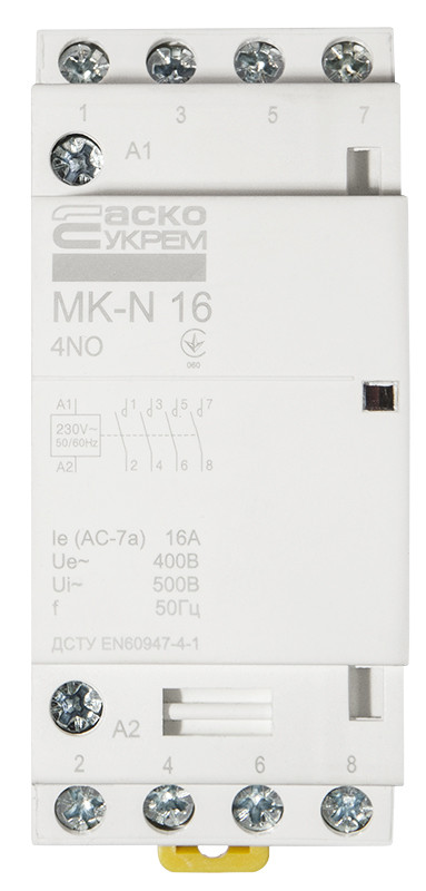 Модульний контактор MK-N 4P 16A 4NO 220V