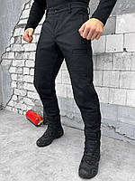 Тактичні брюки софтшел зимовий мілітарі одяг, Чорні чоловічі армійські штани Softshell