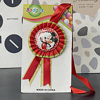 Медаль нагорода "Міккі Маус" пластикова, червона, сувенір, подарунок, Медаль "Микки Маус"
