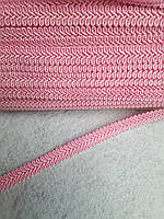 Тесьма косичка шубная розовая "шанель", ширина 1.2см (1уп-50метров)
