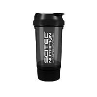 Шейкер Scitec Nutrition 2in1 Black із відділенням 500 ml