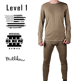 Комплект термобілизни, Розмір: X-Small Regular, ECWCS GEN III Level 1, Цвет: Dark Tan