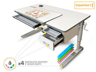 Mealux Дитячий стіл Mealux Sherwood XL Energy Multicolor з шухлядою (арт. BD-860 W/MC Energy+ящик)