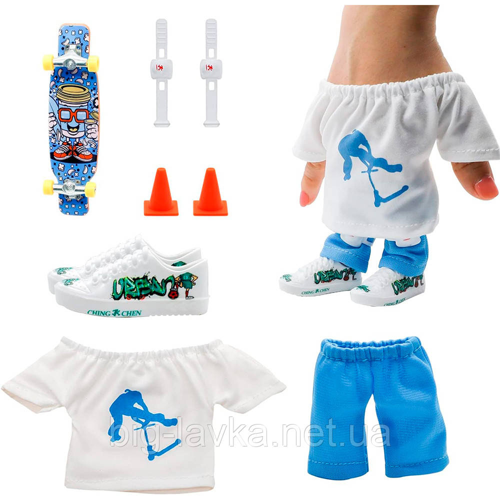 Фінгерборд з одягом для пальців  Синій, фото 1