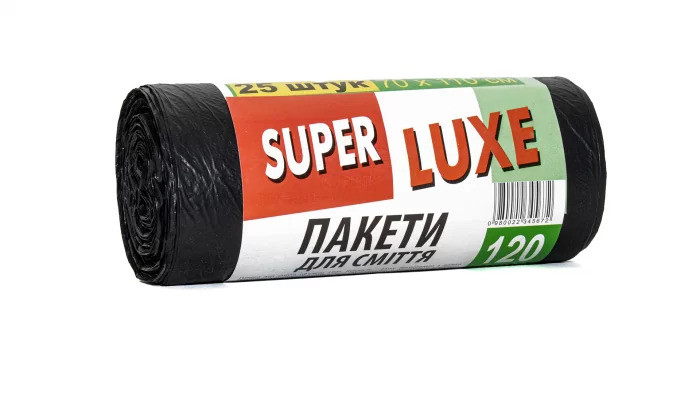 Пакети для сміття ТМ "Super Luxe" 120 л х 25 шт, фото 1
