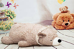 М'яка іграшка плюшевий ведмедик "Сплячий ведмідь" 70 см Коричневий
