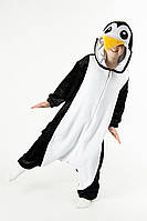 Детский костюм кигуруми - теплая пижама для детей "Черно-белый Пингвин", кигуруми пингвин