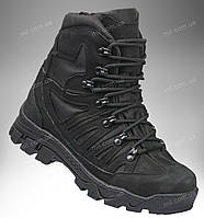 Зимові тактичні черевики на флісі / утеплене тактичне взуття на зиму КАСКАД (black)