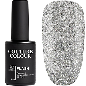 Світловідбиваюча база Couture Colour FLASH Base Coat №01, 9 мл срібло