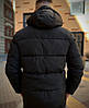 Чоловіча зимова куртка Nike Зимовий чоловічий пуховик Найк чорний з капюшоном, фото 9