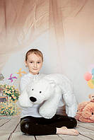 М'яка іграшка плюшевий Ведмедик ледар" 70 см білий подушка-обіймашка