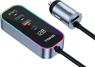 Автомобільний зарядний пристрій Toocki Multi-Port Quick Charging Car Charger 4A1C 105W