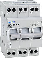 Ручной переключатель ввода (І-0-ІІ) RPV 3P 25A АСКО