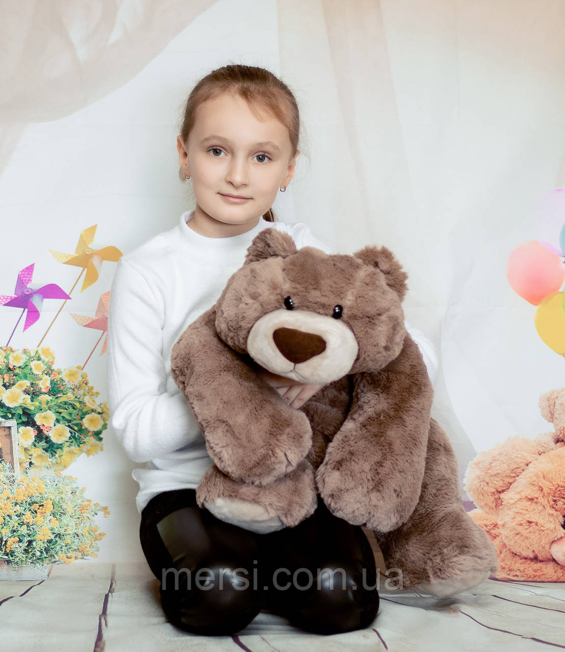 М'яка іграшка плюшевий"плюшевий Ведмедик ледар" 70 см коричневий подушка-обіймашка
