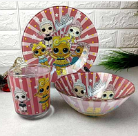 Набор стеклянной детской посуды Metr+ кукла Лол Подружки Lol 5 предметов