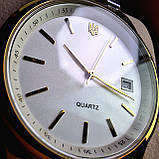 Чоловічий патріотичний кварцевий наручний годинник з гербом України Patriot 023 Тризуб Золото, фото 7